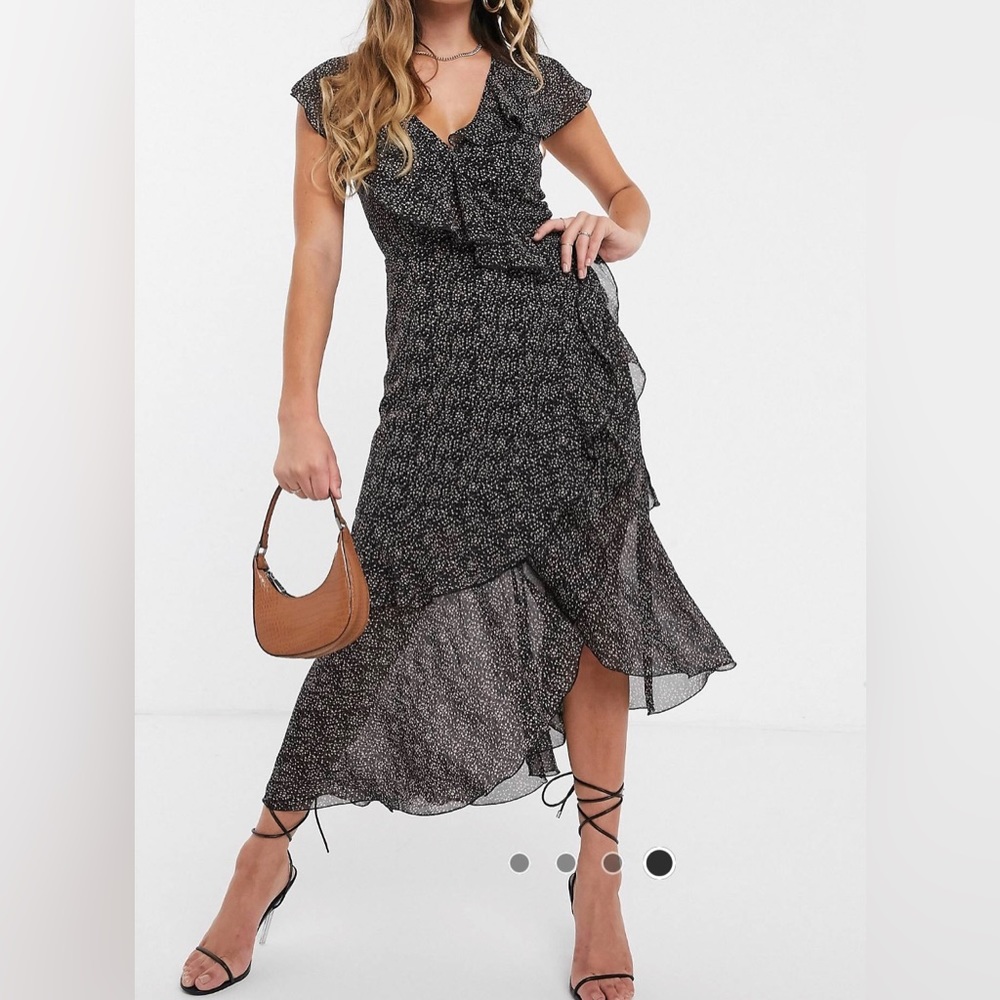 NWT Missguided midi tea dress in floral chiffon US sz 4